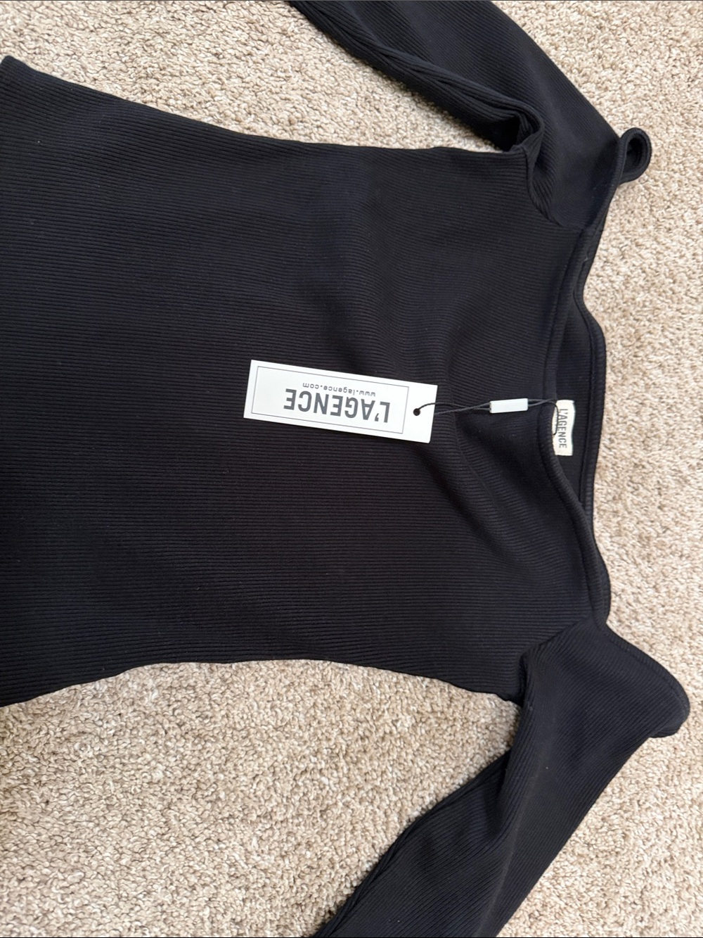 L'AGENCE Black Off-The-Shoulder Ribbed Bodysuit - Picture 10 of 12